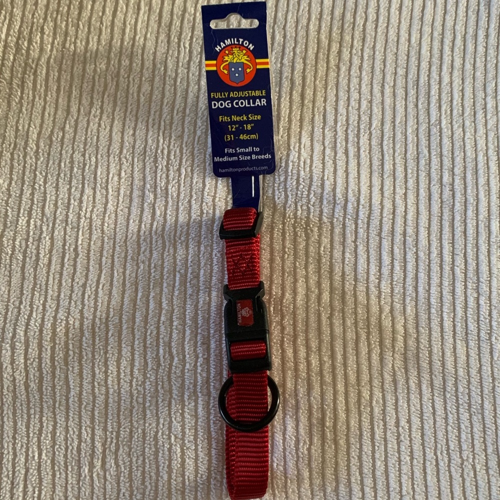 red medium adjustable dog collar